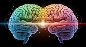 Split brain image illustrating how poor sleep affects brain function, cognition, and long-term neurological health.