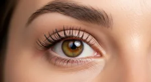 Close-up of hydrated under-eye skin showing smoother texture and reduced appearance of fine lines.