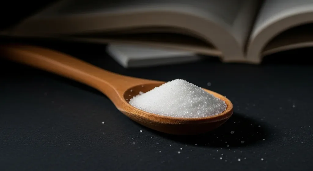Sugar in a spoon symbolizing the influence of industry on nutrition science and public health.