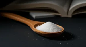 Sugar in a spoon symbolizing the influence of industry on nutrition science and public health.
