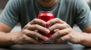 Person holding a soda can, illustrating how viral health claims about sugary drinks often oversimplify nutrition science.