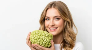 Immune-supporting foods and supplements including colorful vegetables, vitamin bottle, and water glass arranged on a cream linen surface.
