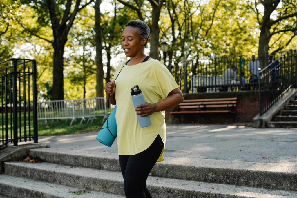 woman walking outdoor exercise